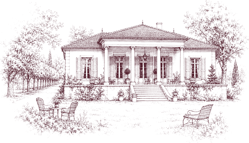 Villa Ottavia, an ink sketch